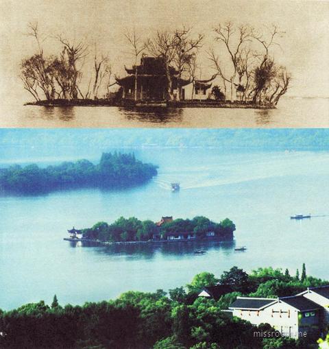 湖心亭对比照